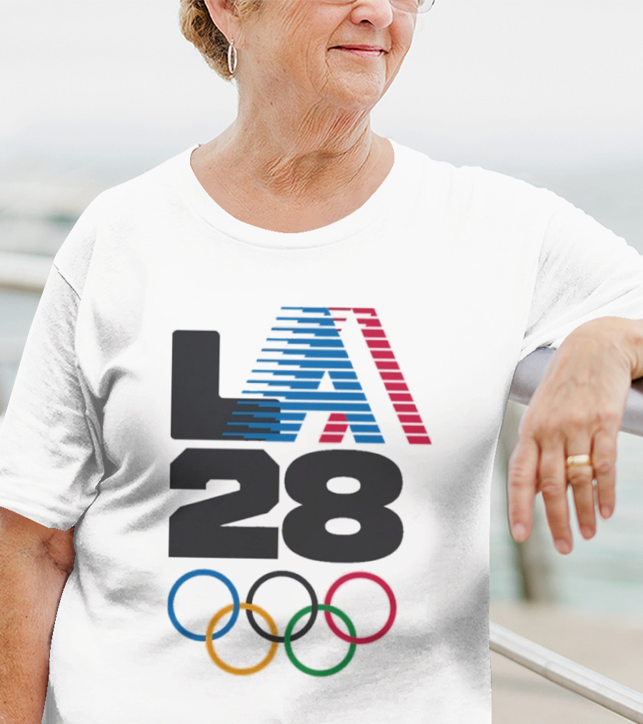"LA 2028 Summer Olympics Retro Style With Olympic Rings" T-Shirt