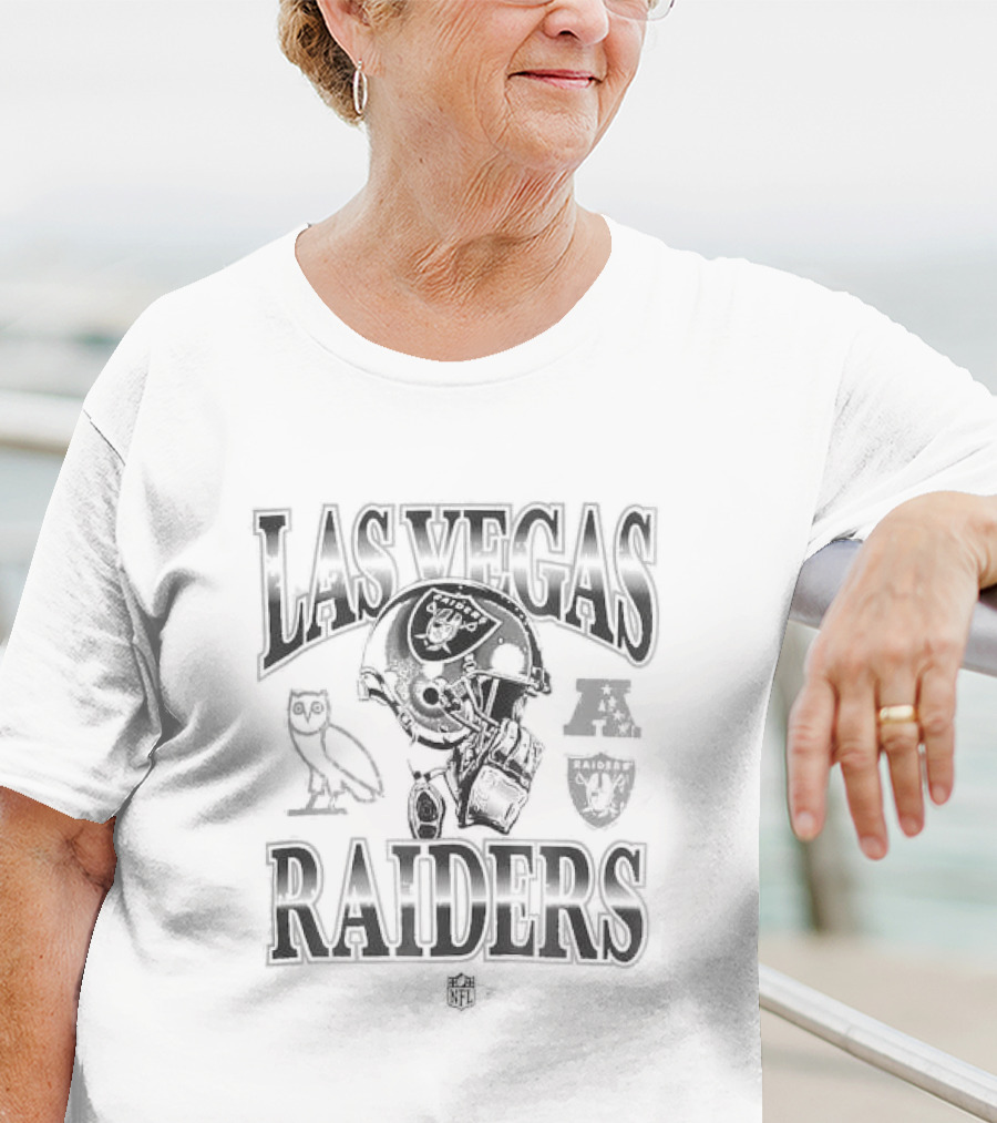 Las Vegas Raiders OVO Al Davis Owl Heather Collaboration T-Shirt