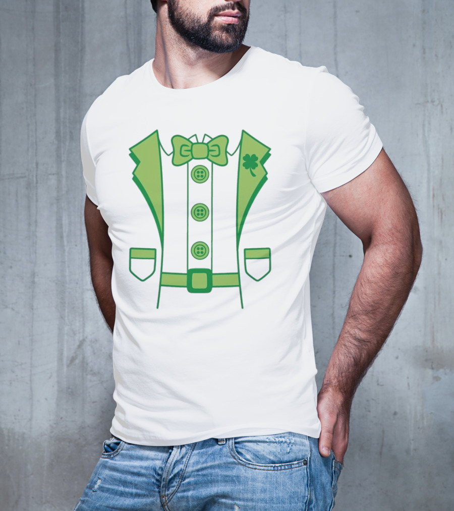 Leprechaun Suit With Bowtie And Shamrock St Patty’s Day T-Shirt
