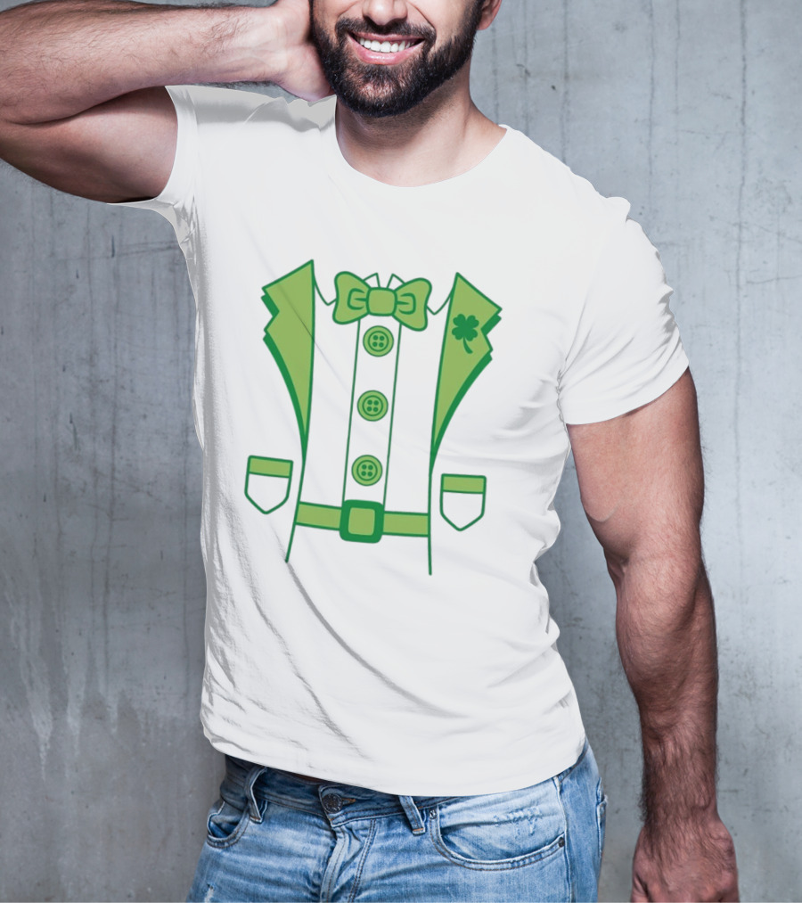 Leprechaun Suit With Bowtie And Shamrock St Patty’s Day T-Shirt