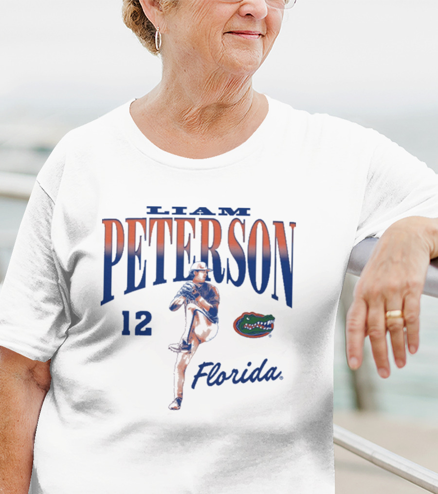 Liam Peterson 12 Florida Gators Baseball NCAA Division I 2025 T-Shirt