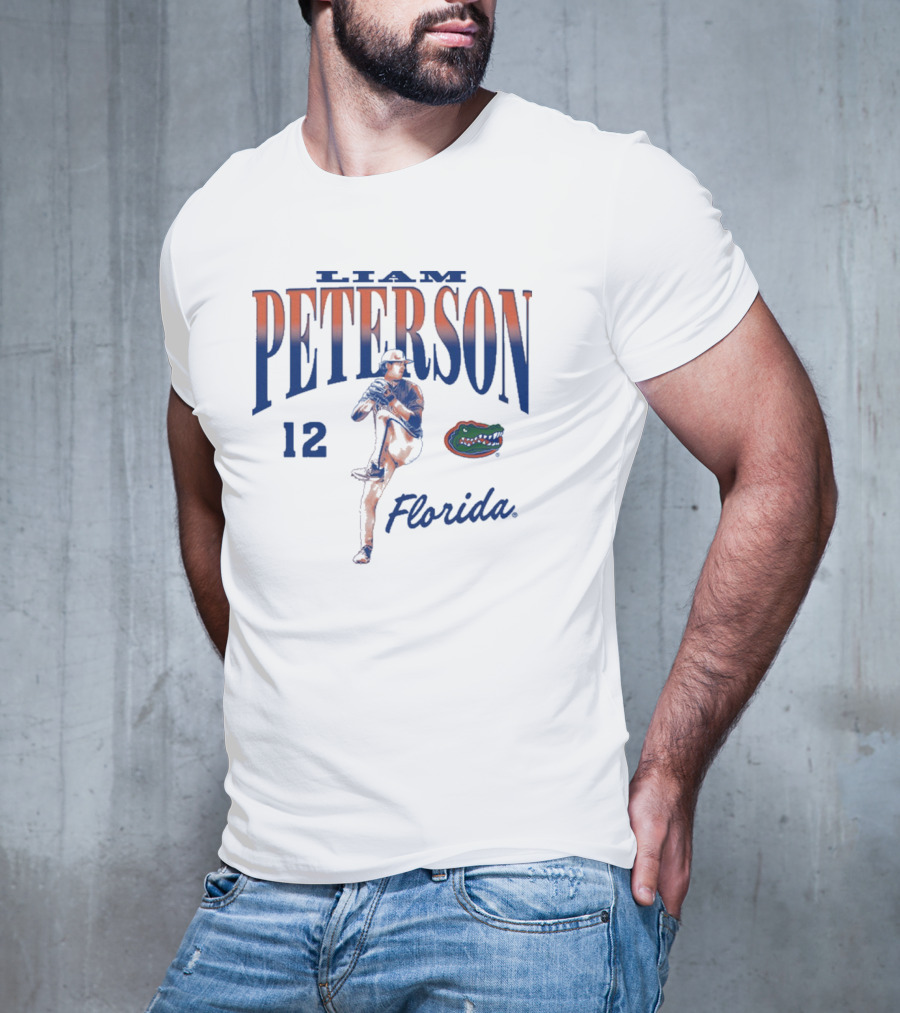 Liam Peterson 12 Florida Gators Baseball NCAA Division I 2025 T-Shirt