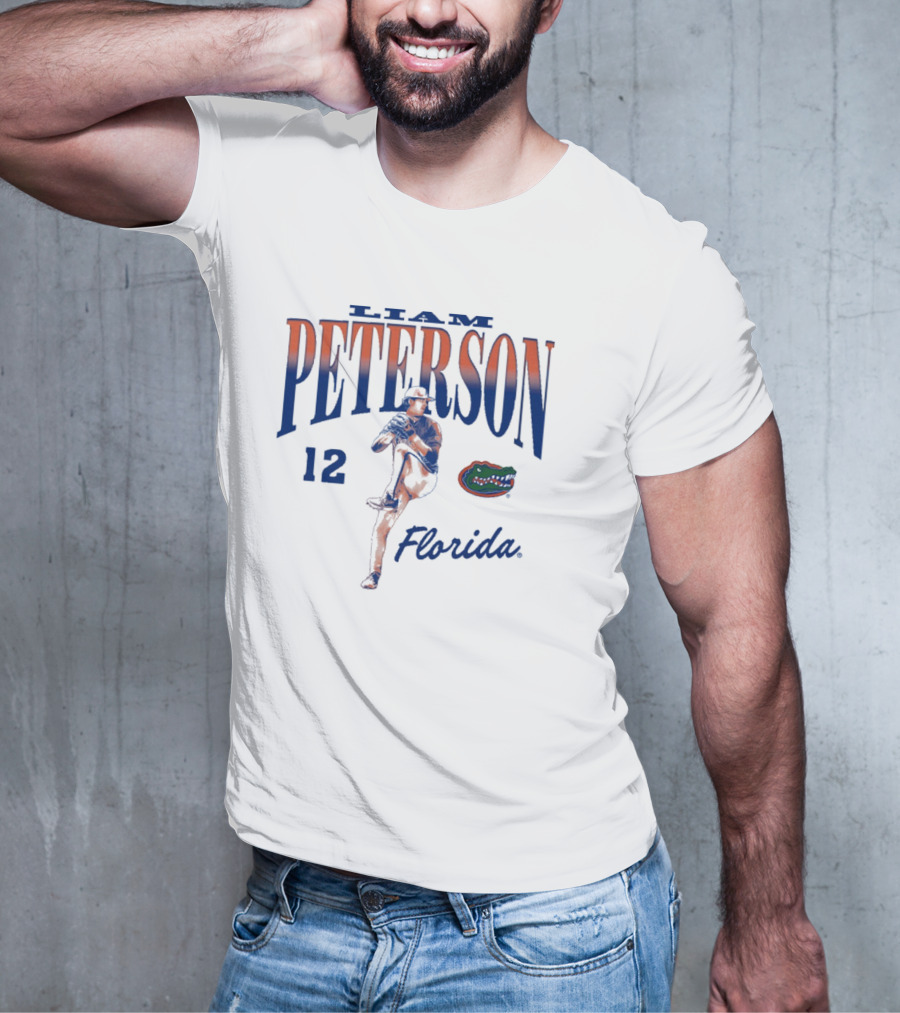 Liam Peterson 12 Florida Gators Baseball NCAA Division I 2025 T-Shirt