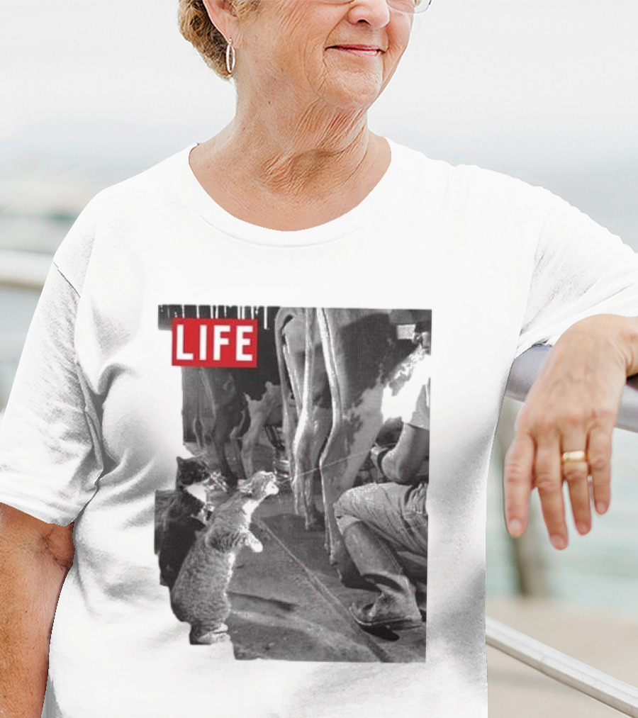 Life Magazine Cats Enjoying Fresh Milk T-Shirt