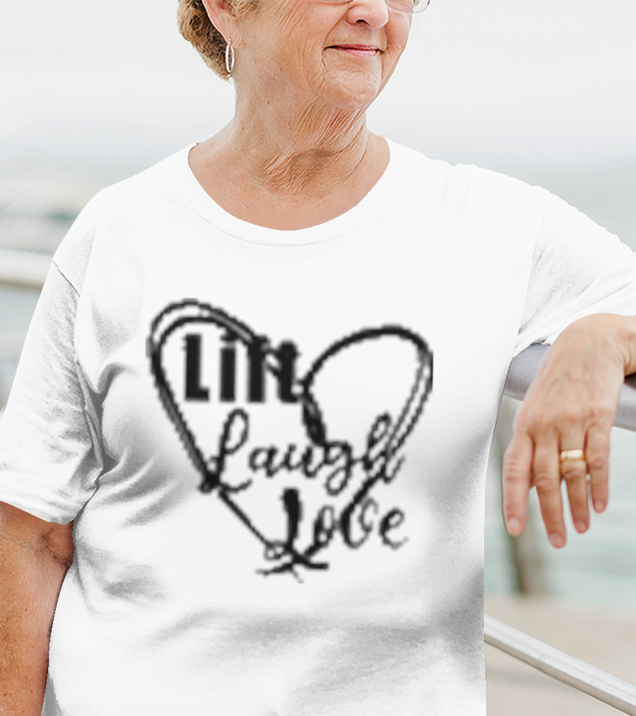 Lift Laugh Love Scribbled Heart Dark Mode T-Shirt