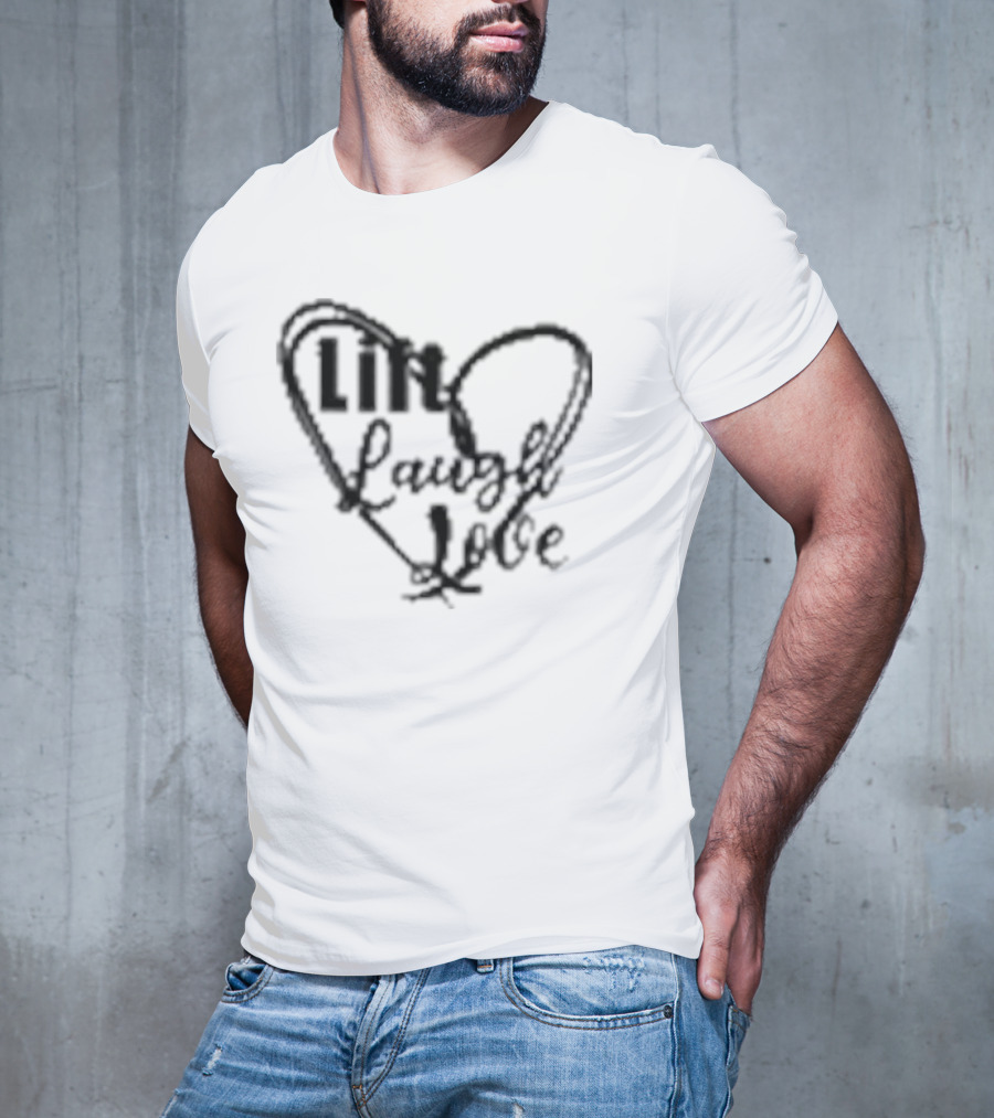 Lift Laugh Love Scribbled Heart Dark Mode T-Shirt
