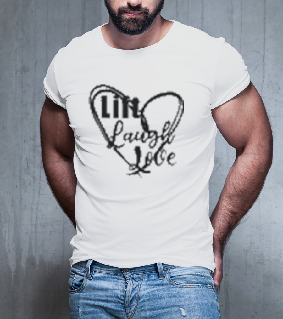 Lift Laugh Love Scribbled Heart Dark Mode T-Shirt