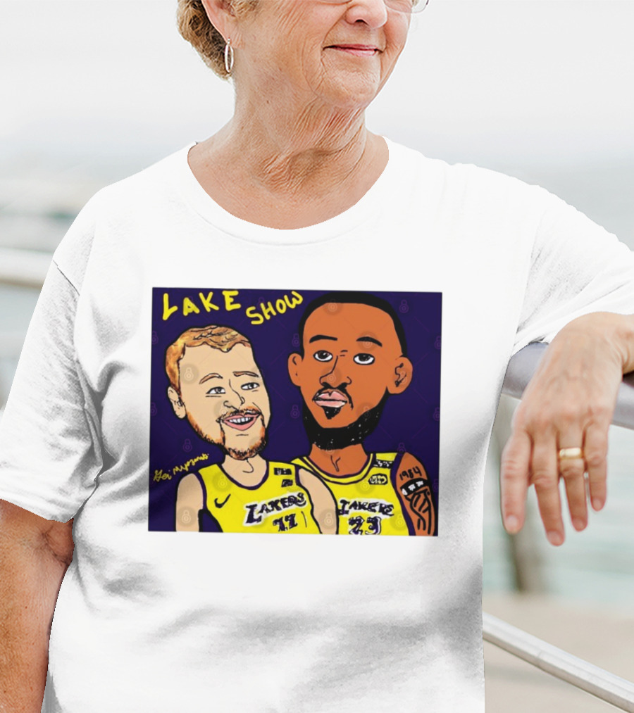 LeBron James And Luka Dončić Lake Show Lakers Cartoon Art 23 77 T-Shirt