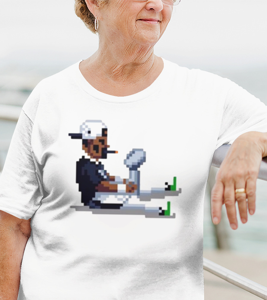 Jalen Hurts Philadelphia Eagles Champs 2025 Pixel Pigskin Player Holding Trophy T-Shirt