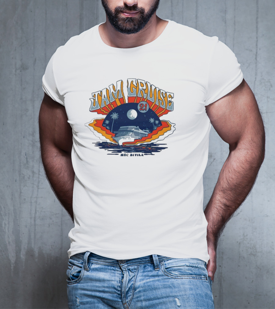 Jam Cruise 21 Tropical Moonlit Ocean Adventure 2025 T-Shirt