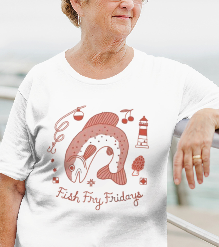 Jamie Green Fish Fry Fridays Musical Lighthouse Retro Vibes T-Shirt