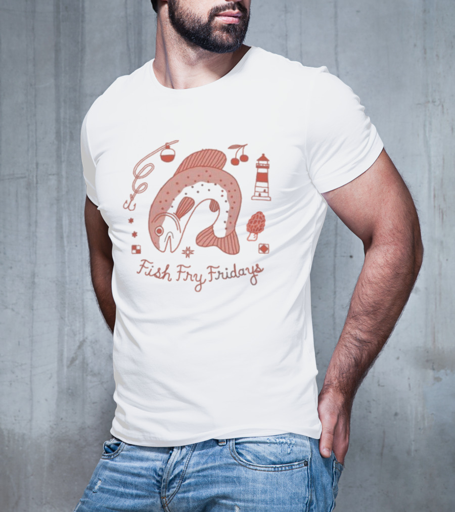 Jamie Green Fish Fry Fridays Musical Lighthouse Retro Vibes T-Shirt