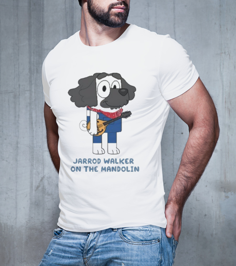 Jarrod Walker On The Mandolin Cartoon Dog Bandana Style T-Shirt