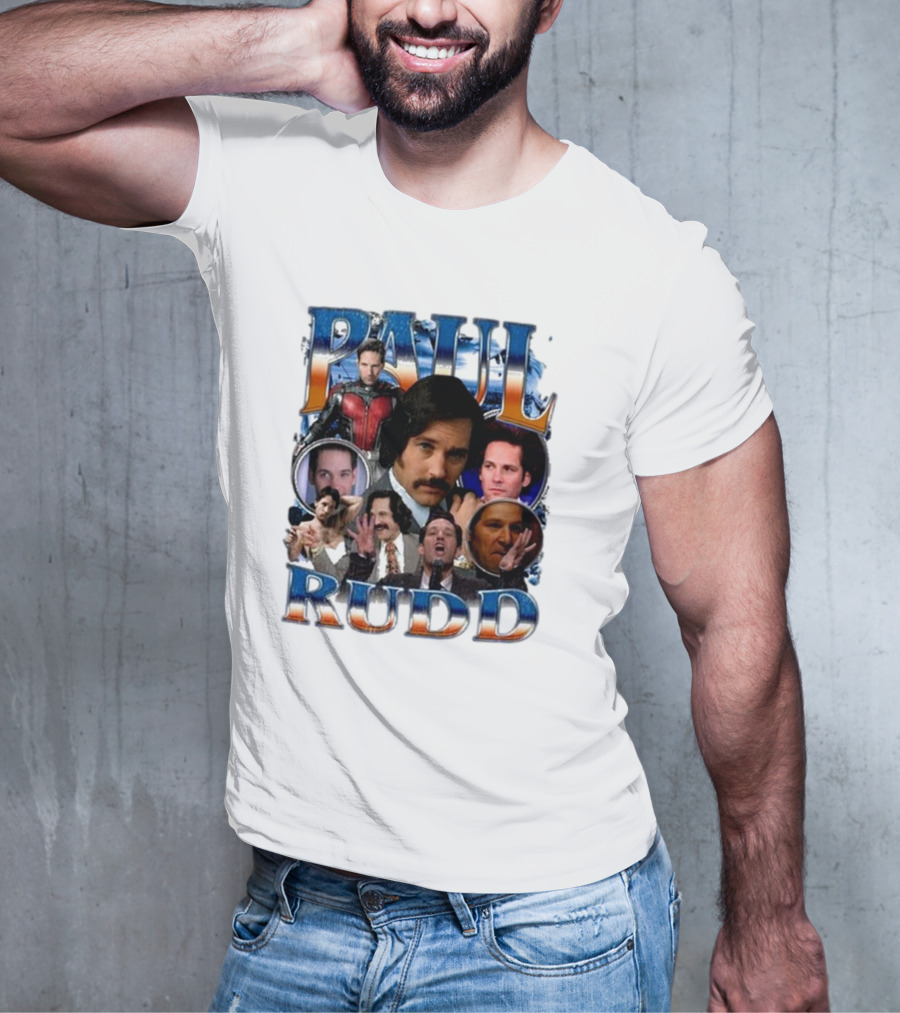 Paul Rudd 90’s Bootleg Ant-Man Anchor Improv Comedy Collage T-Shirt