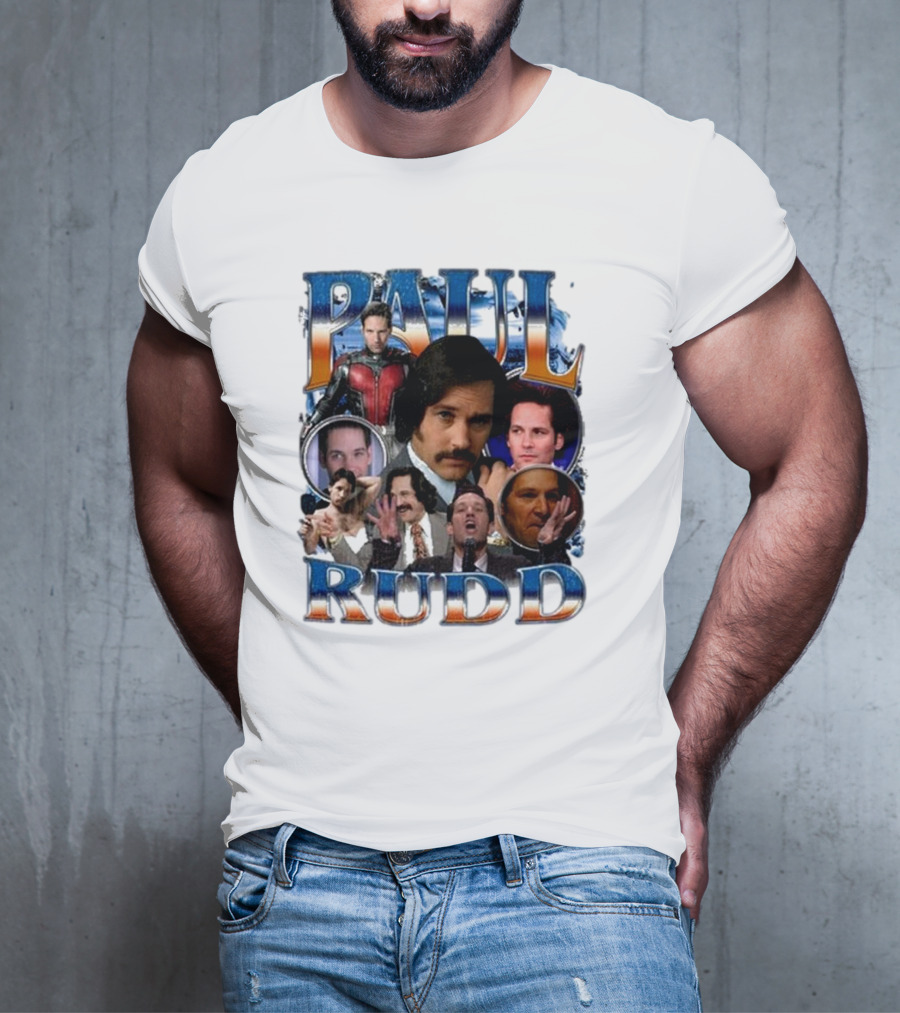 Paul Rudd 90’s Bootleg Ant-Man Anchor Improv Comedy Collage T-Shirt