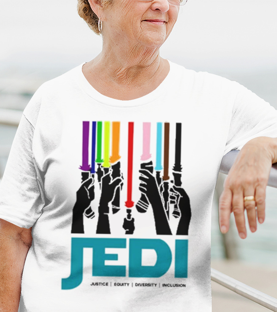 Jedi Justice Equity Diversity Inclusion Lightsaber Colors T-Shirt