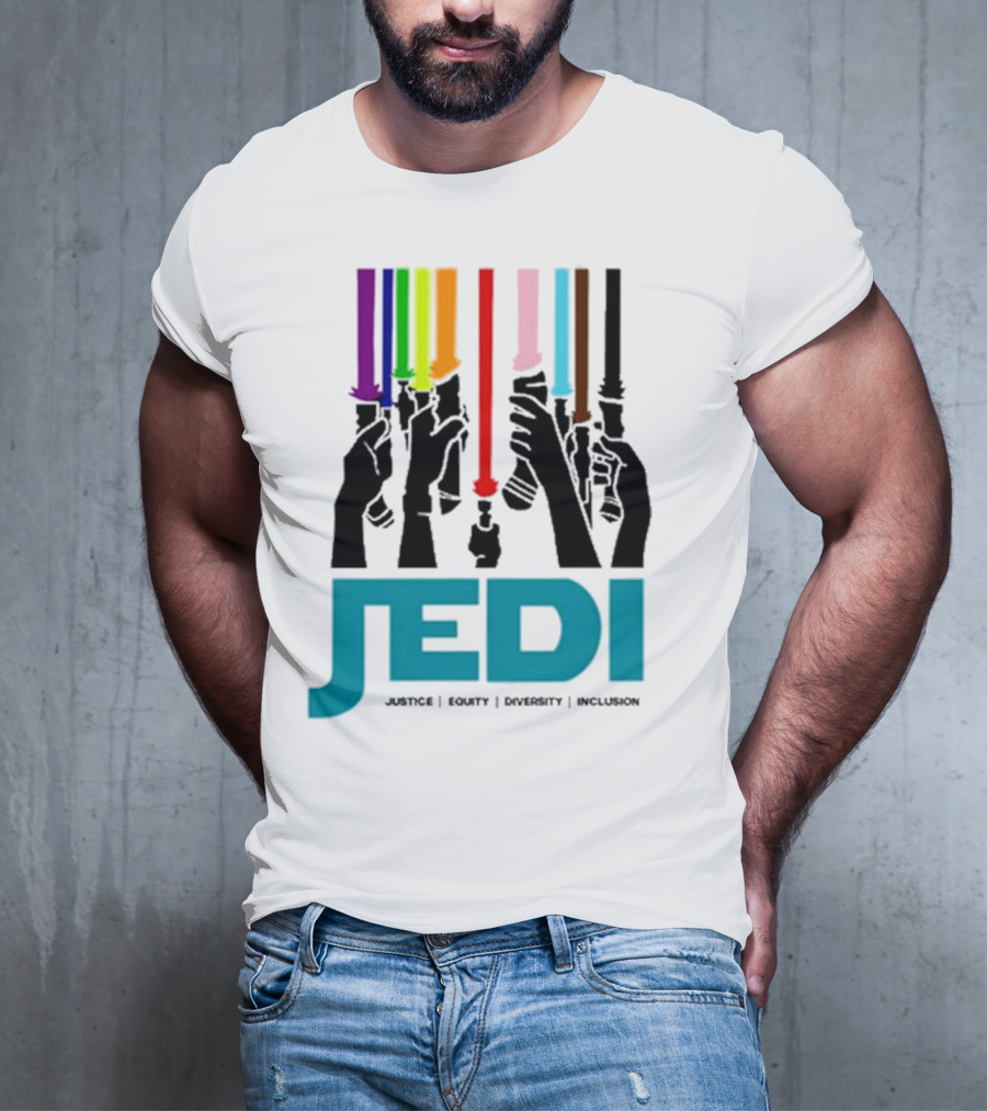 Jedi Justice Equity Diversity Inclusion Lightsaber Colors T-Shirt