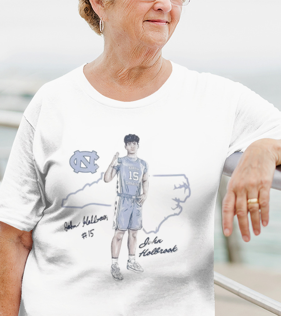 North Carolina Tar Heels John Holbrook Player Illustration Number 45 T-Shirt