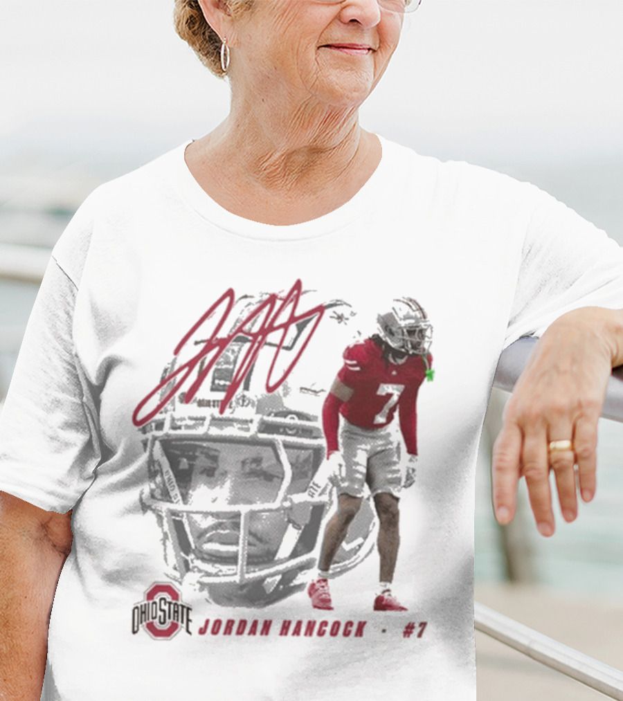 Ohio State Football Jordan Hancock #7 Player Signature T-Shirt