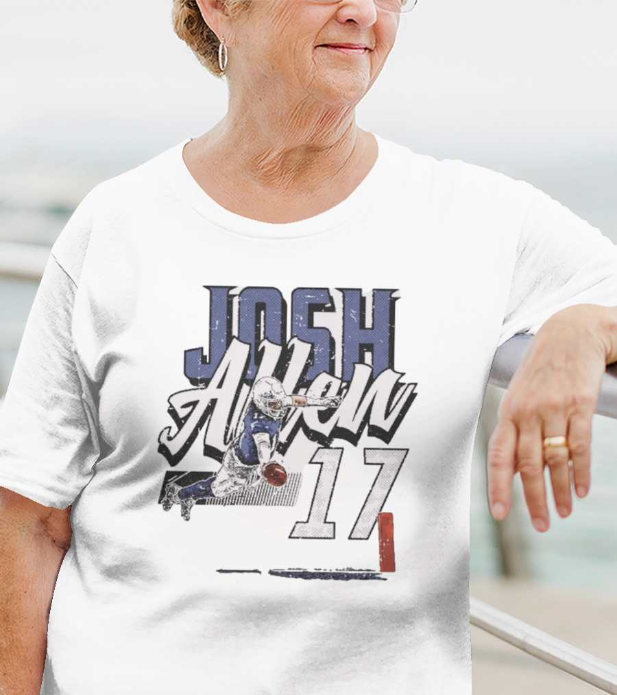 Josh Allen 17 Buffalo Bills Quarterback Dive T-Shirt