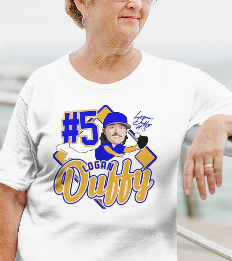 Logan Duffy #5 Baseball Player Illustration 2025 T-Shirt