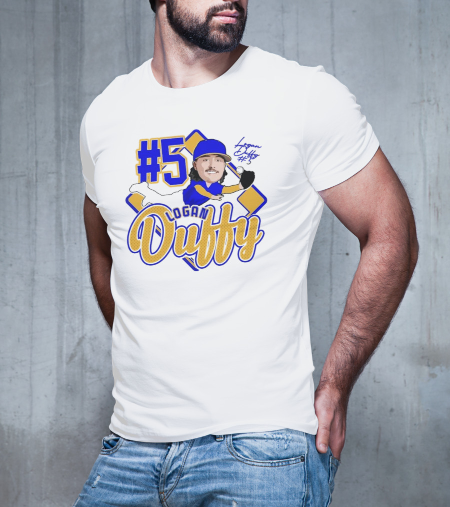 Logan Duffy #5 Baseball Player Illustration 2025 T-Shirt