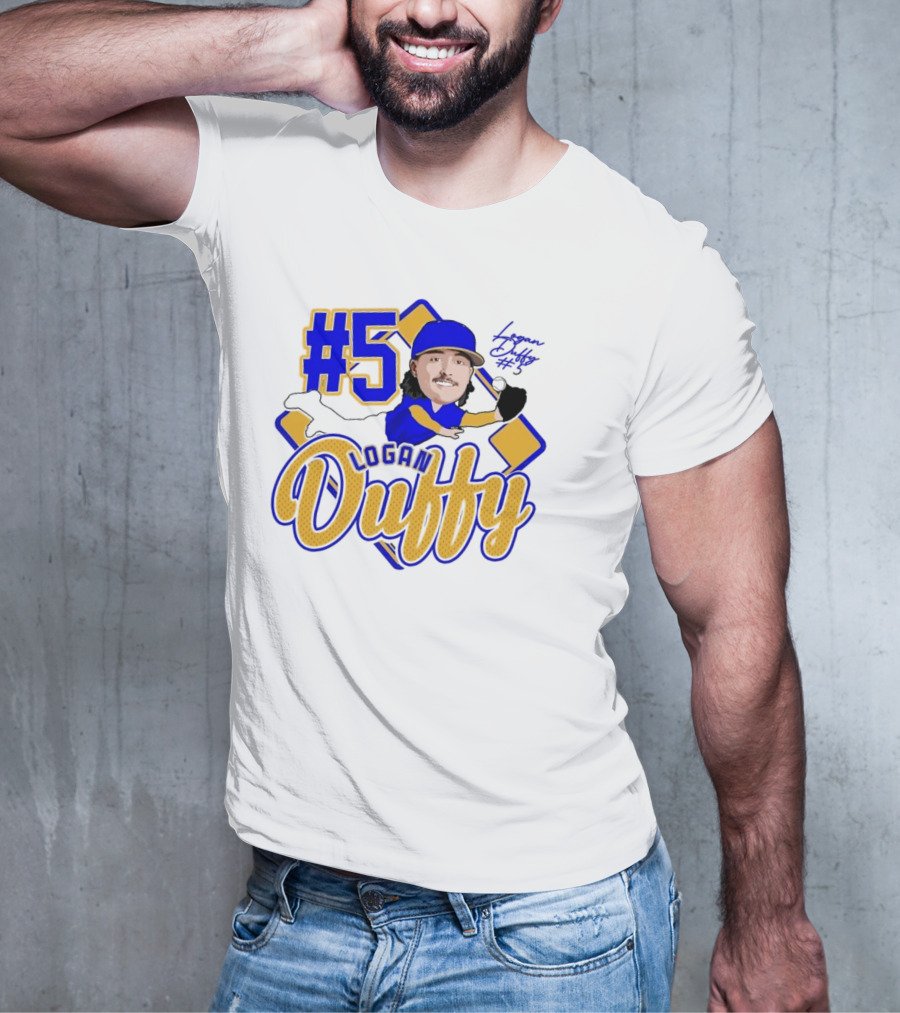 Logan Duffy #5 Baseball Player Illustration 2025 T-Shirt