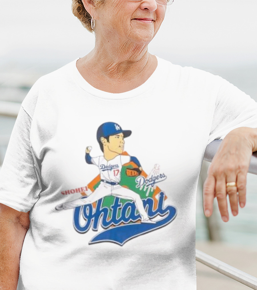 Los Angeles Dodgers Shohei Ohtani Cartoon Player Dodgers Ohtani T-Shirt