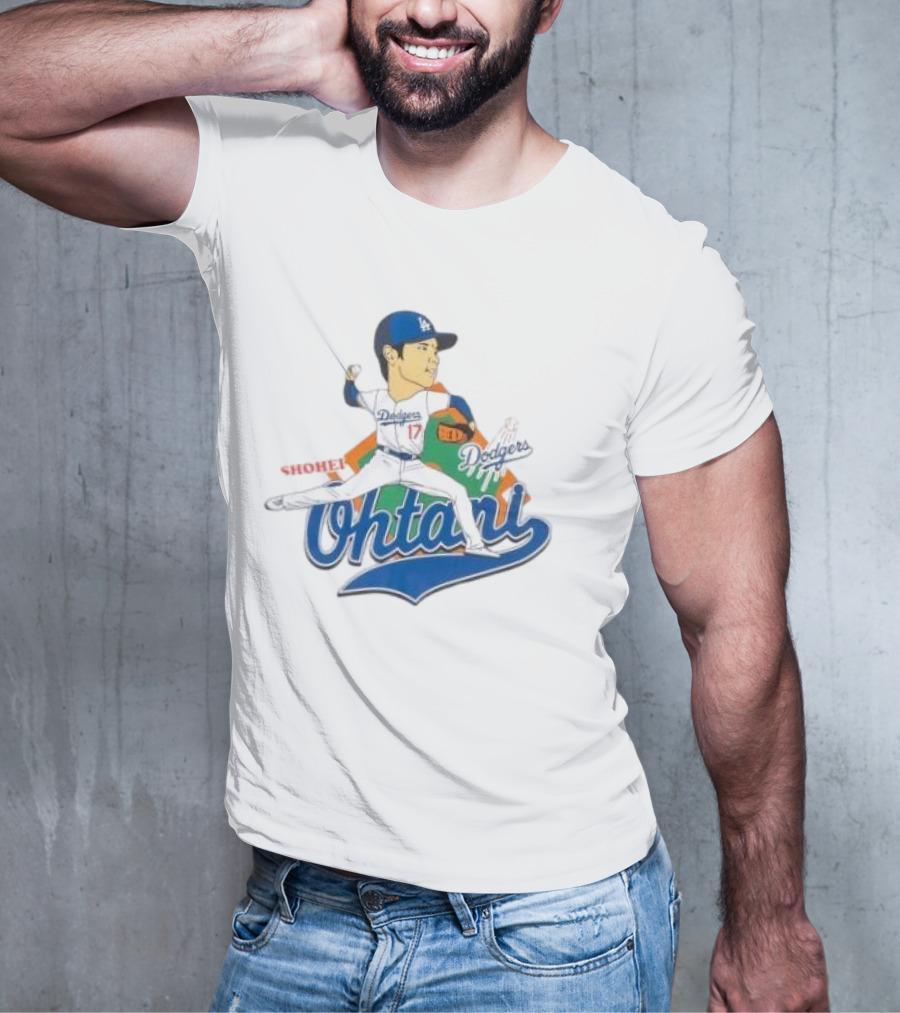Los Angeles Dodgers Shohei Ohtani Cartoon Player Dodgers Ohtani T-Shirt
