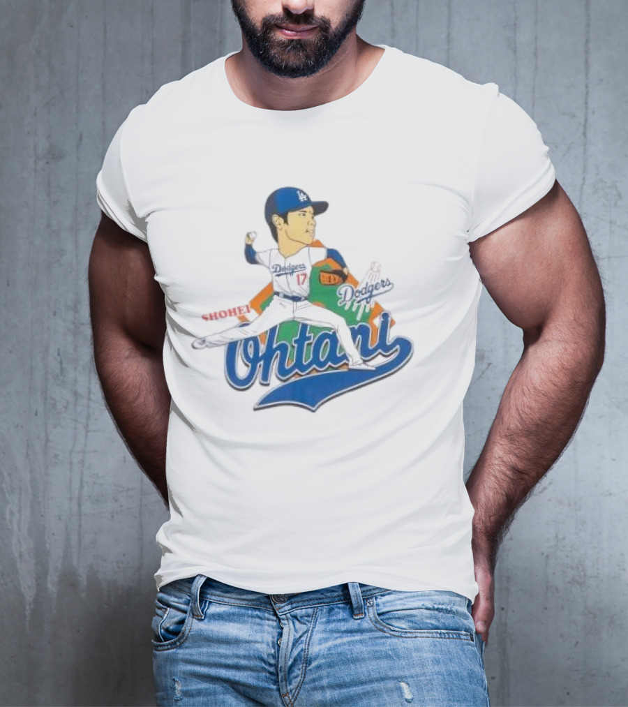 Los Angeles Dodgers Shohei Ohtani Cartoon Player Dodgers Ohtani T-Shirt