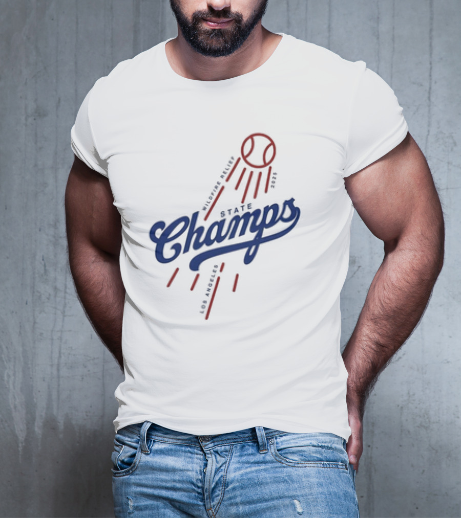 Los Angeles State Champs Wildfire Relief Dodgers 2025 T-Shirt