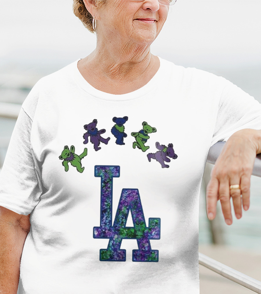 Los Angeles Dodgers Grateful Dead Night 2025 LA Logo Dancing Bears T-Shirt