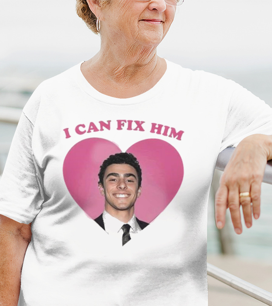 Luigi Mangione I Can Fix Him Pink Heart Background T-Shirt