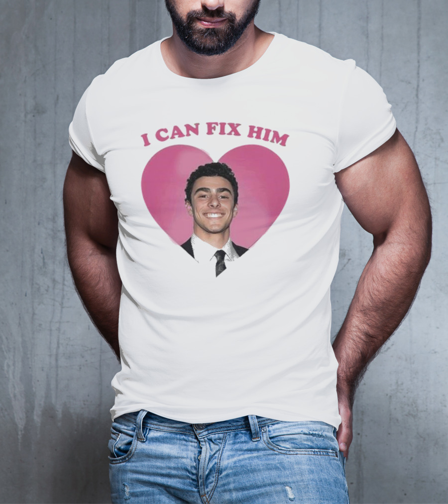 Luigi Mangione I Can Fix Him Pink Heart Background T-Shirt
