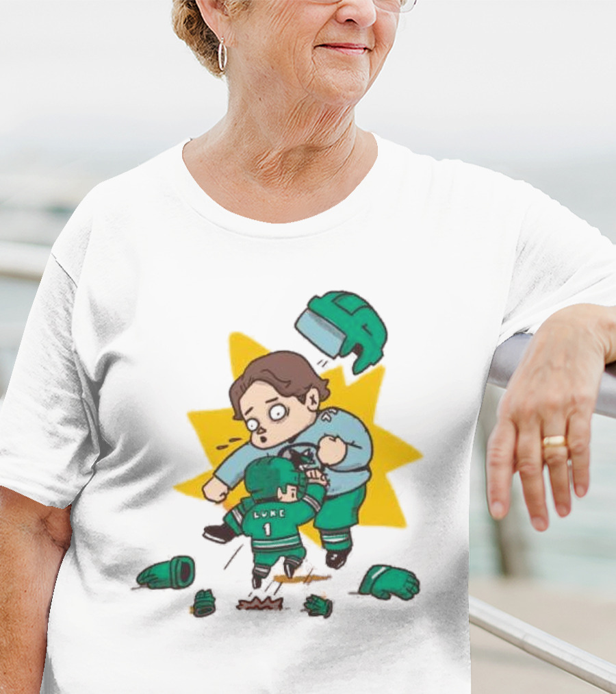 Mack Attacked Macklin Celebrini San Jose Sharks Cartoon Fight T-Shirt