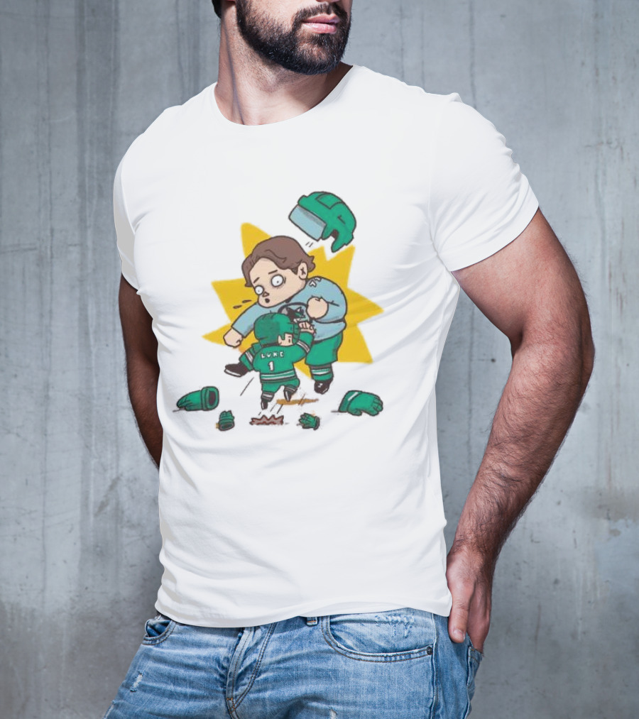 Mack Attacked Macklin Celebrini San Jose Sharks Cartoon Fight T-Shirt
