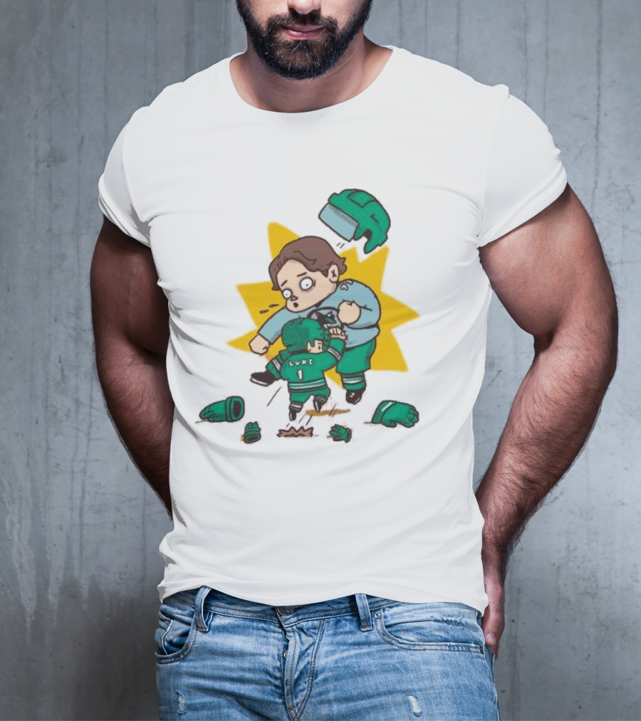 Mack Attacked Macklin Celebrini San Jose Sharks Cartoon Fight T-Shirt
