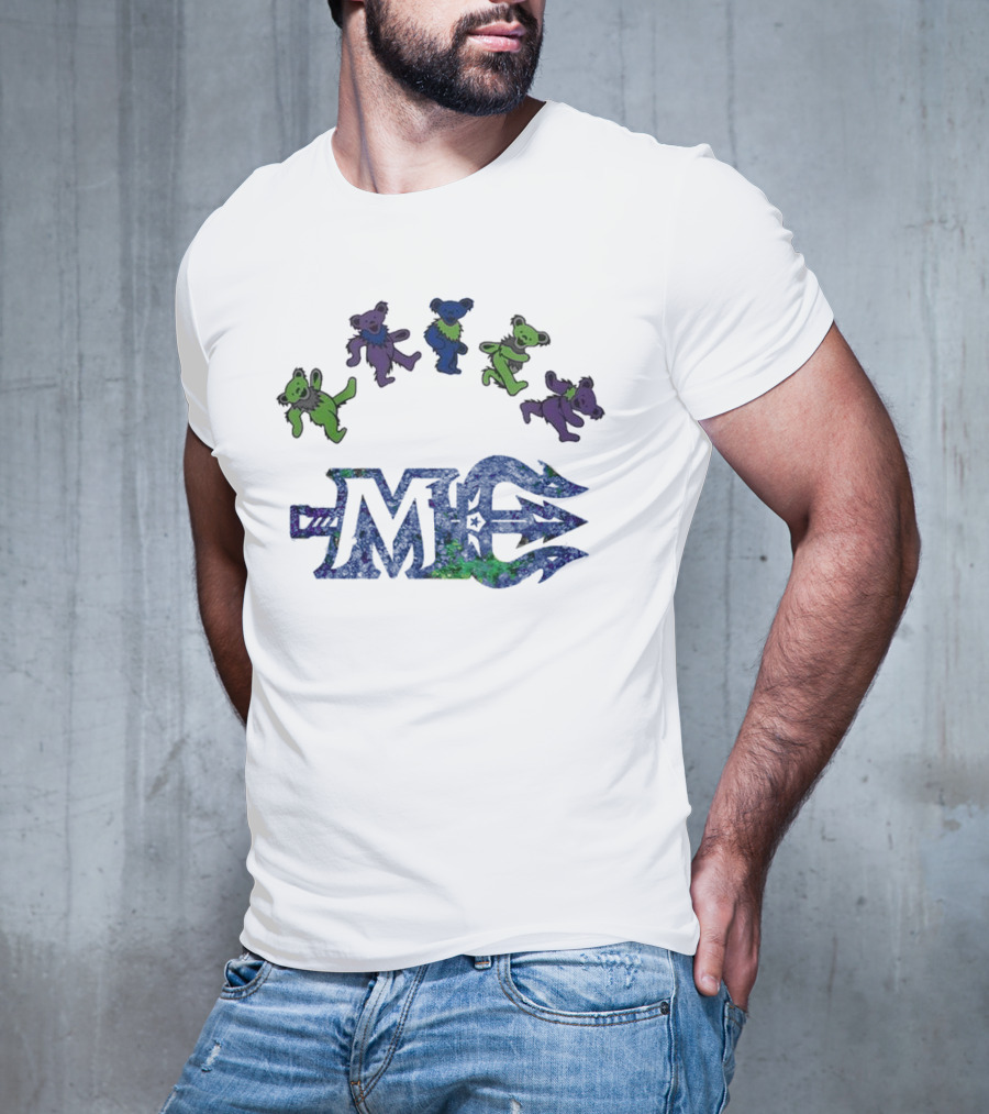 Maine Mariners Grateful Dead Night 2025 Dancing Bears Emblem T-Shirt