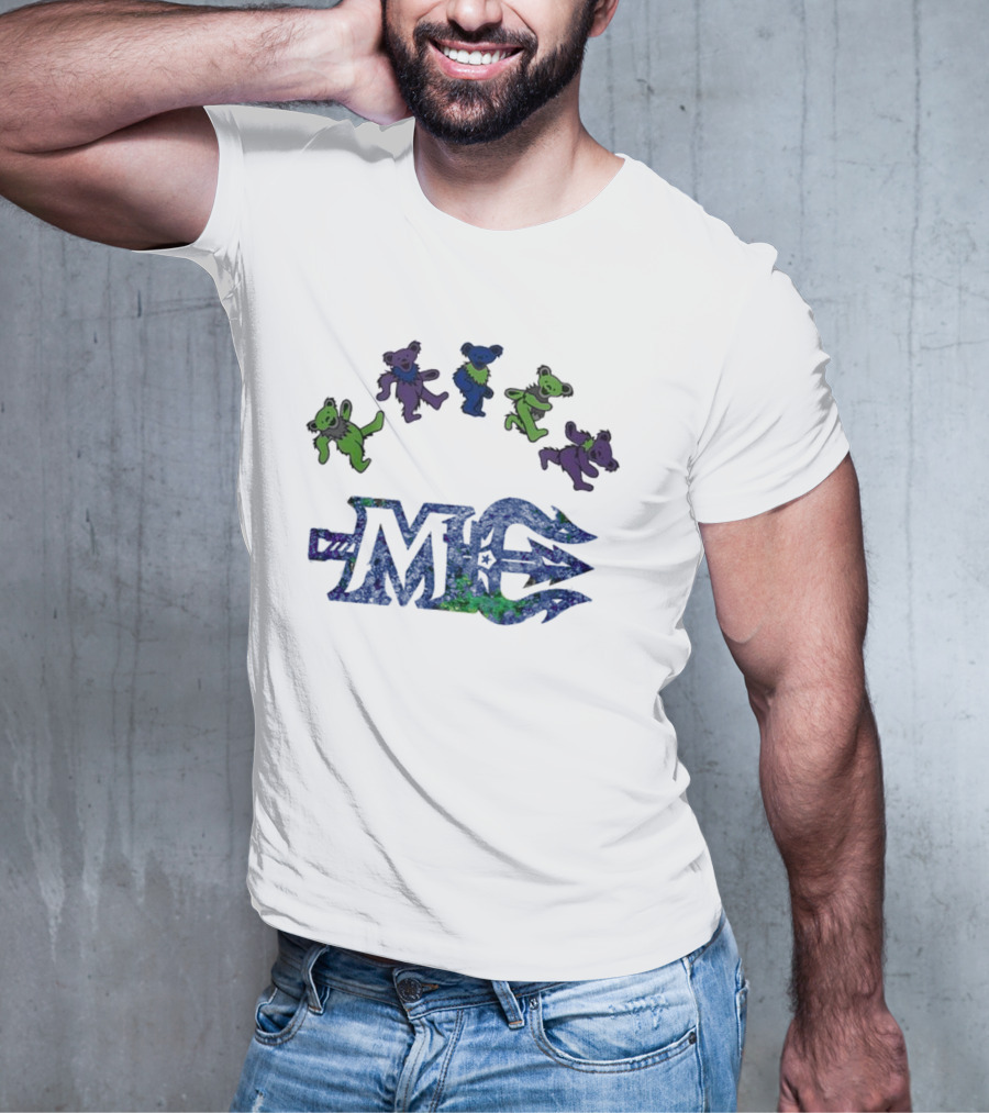 Maine Mariners Grateful Dead Night 2025 Dancing Bears Emblem T-Shirt