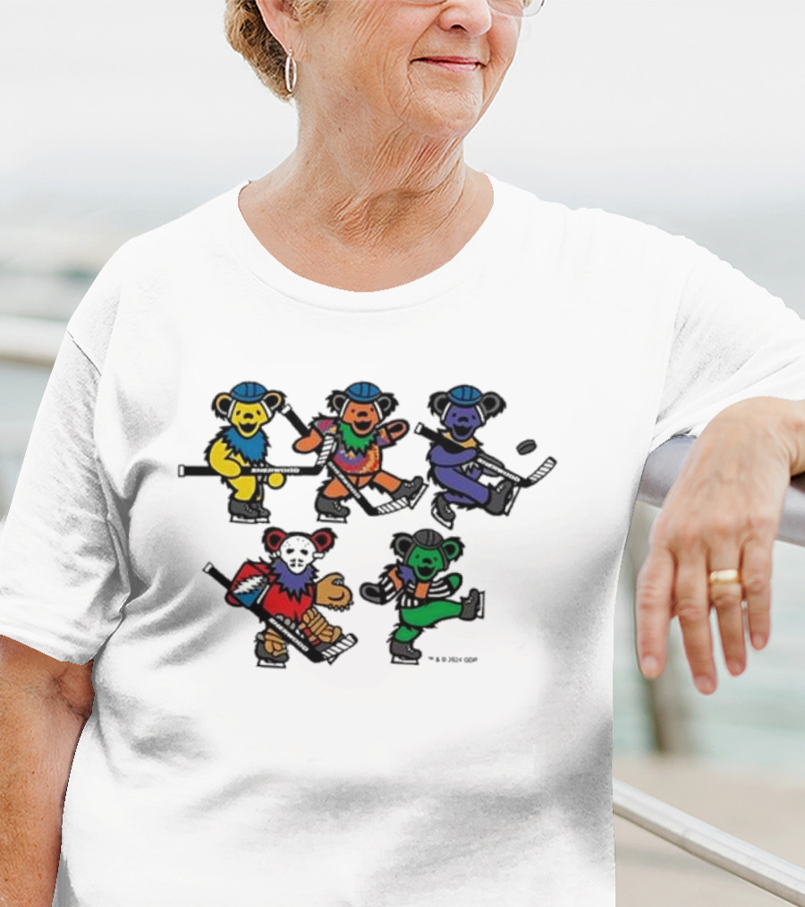 Market Sherwood Grateful Dead Dancing Bears Colorful Collaboration T-Shirt