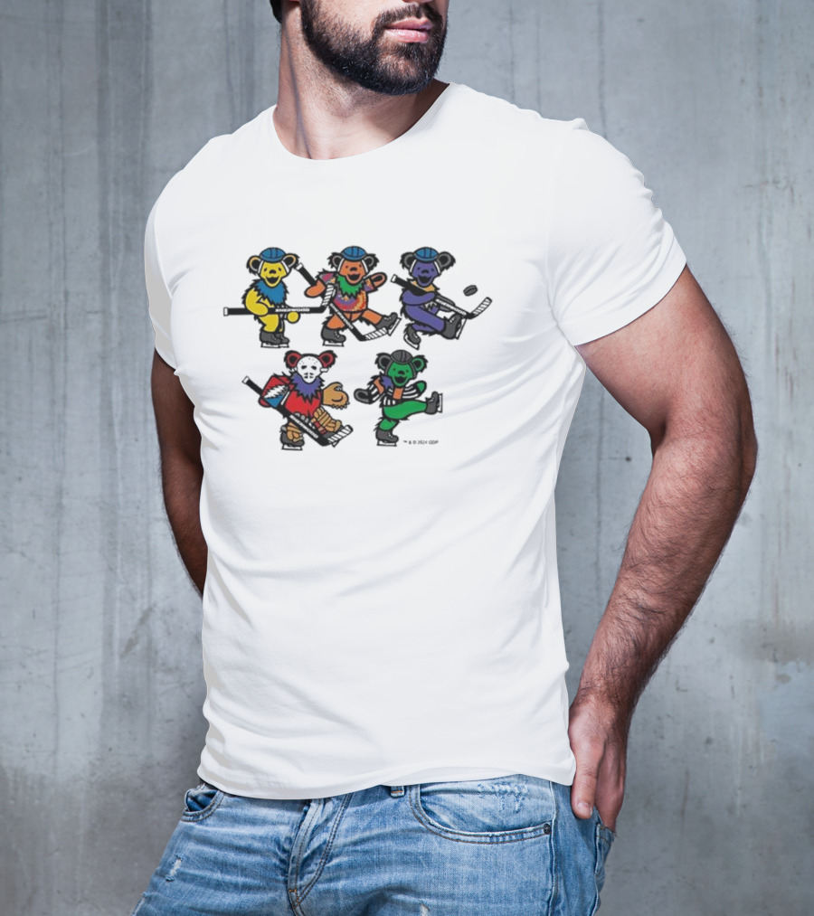 Market Sherwood Grateful Dead Dancing Bears Colorful Collaboration T-Shirt