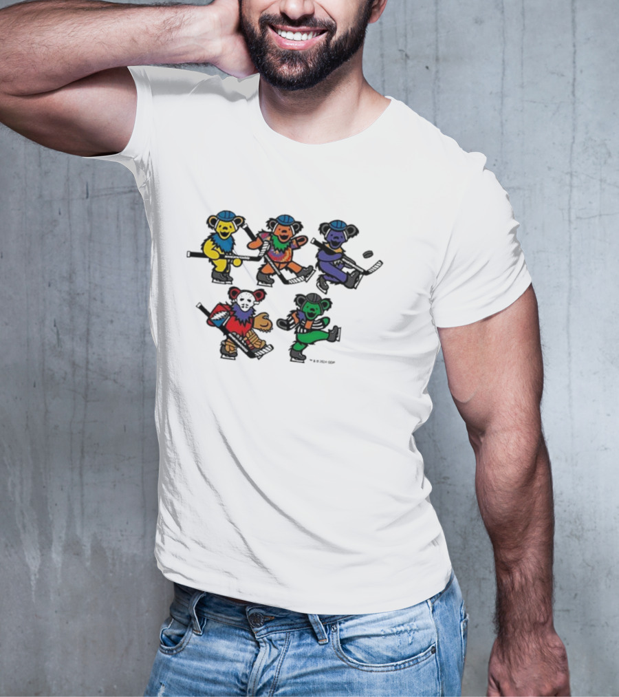 Market Sherwood Grateful Dead Dancing Bears Colorful Collaboration T-Shirt