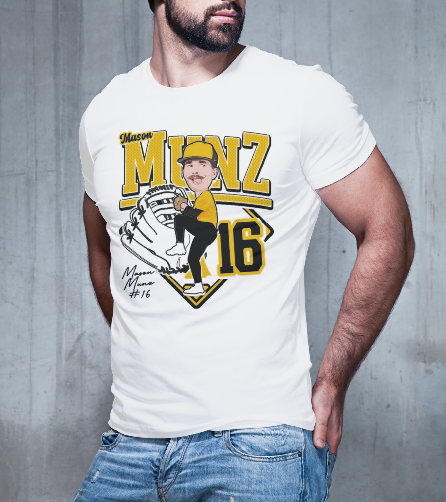 Mason Munz Baseball 2025 Player 16 Caricature T-Shirt