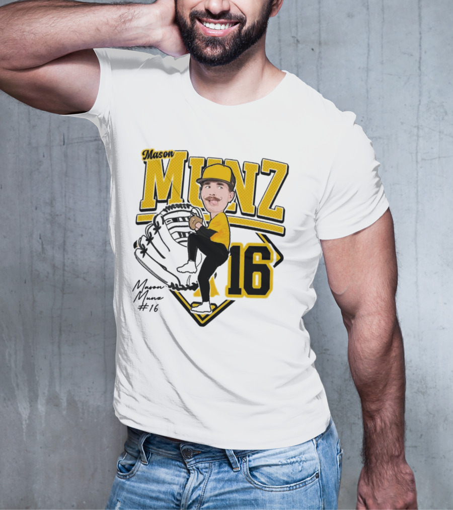 Mason Munz Baseball 2025 Player 16 Caricature T-Shirt