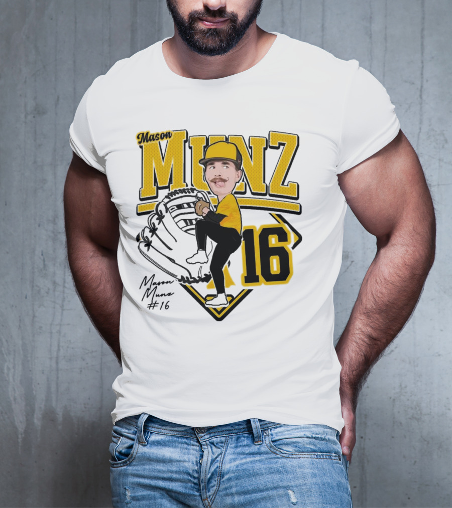 Mason Munz Baseball 2025 Player 16 Caricature T-Shirt