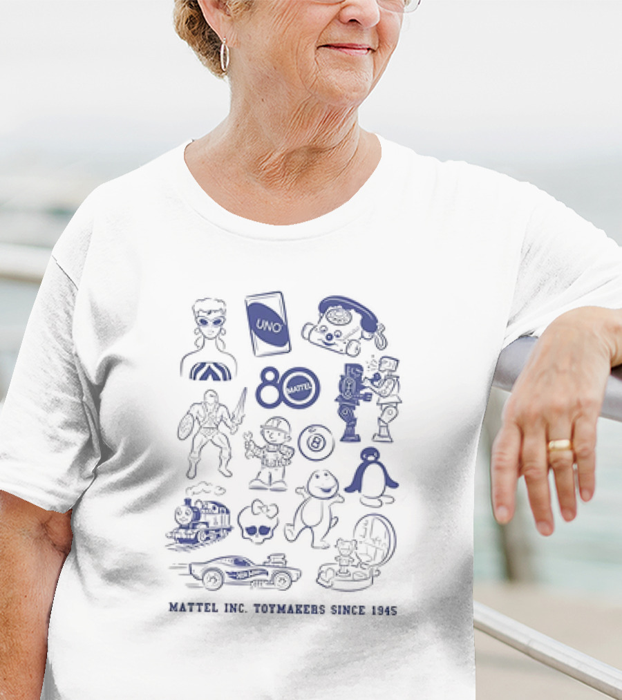Masters Of The Universe UNO Barbie Hot Wheels Fisher Price Mattel Creations 80th Icons T-Shirt