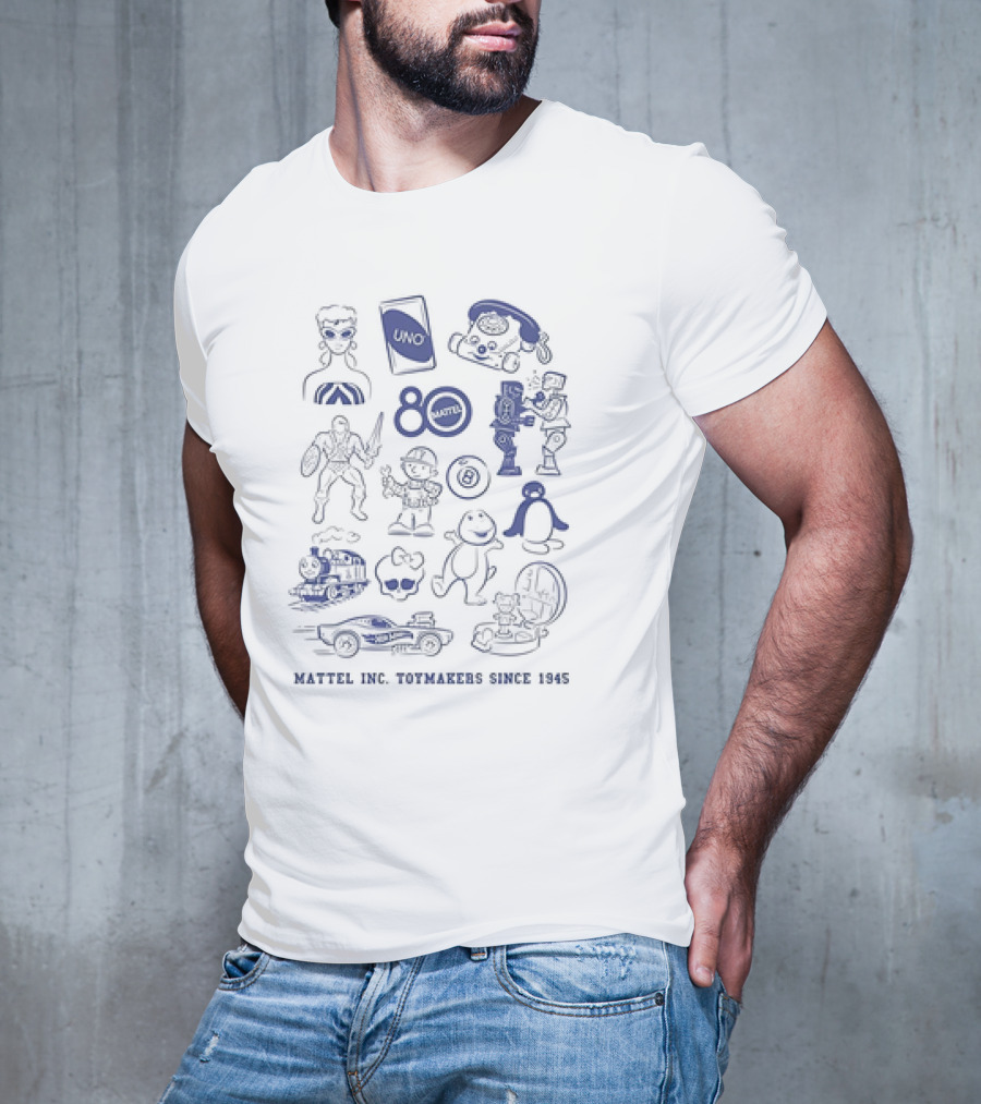Masters Of The Universe UNO Barbie Hot Wheels Fisher Price Mattel Creations 80th Icons T-Shirt