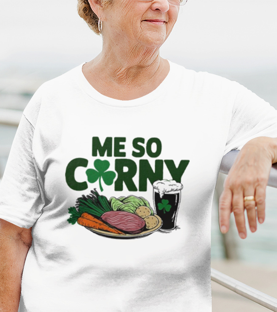Me So Corny Corned Beef Cabbage St Patrick’s Day Shamrock Plate T-Shirt