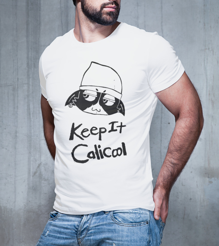 Meowskulls Keep It Calicool With Cool Cat In Beanie T-Shirt