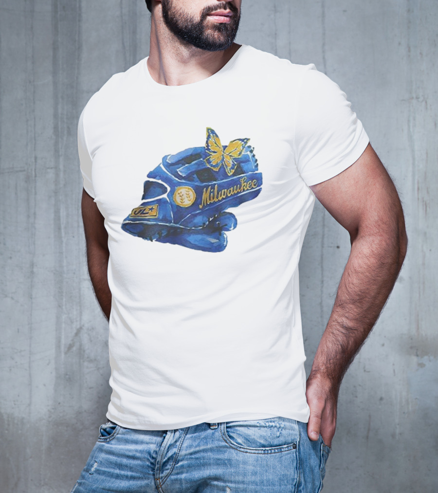 Milwaukee Brewers Hupy And Abraham Day Catcher's Mask With Butterfly And Key Symbols T-Shirt